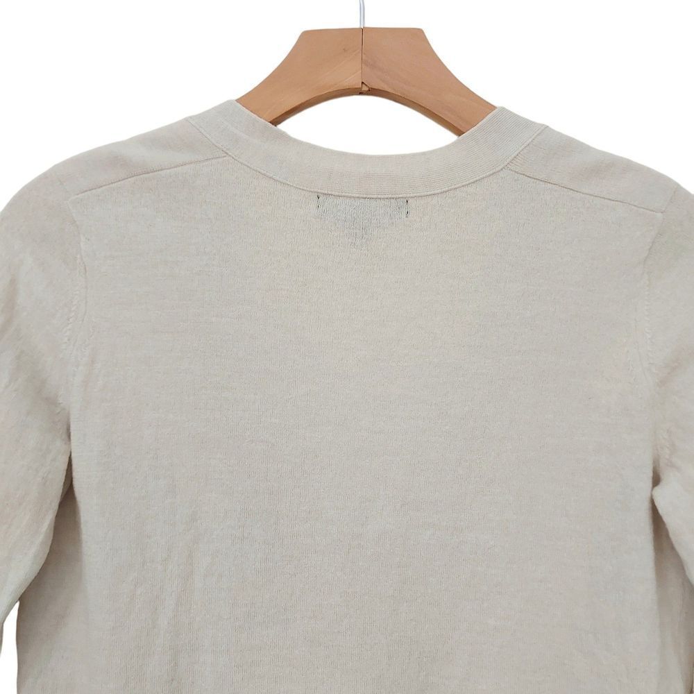 Banana Republic Sweater Womens Beige Large Merino Wool Button Up Knit V-Neck - Picture 7 of 12